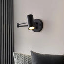 Modern gold adjustable swing arm wall lamp bedroom reading light