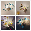 Modern gold agate led wall lamp sconce bedroom colorful gemstone decor