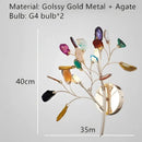 Modern gold agate led wall lamp sconce bedroom colorful gemstone decor