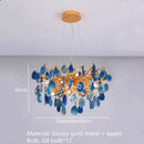 Modern gold agate led wall lamp sconce bedroom colorful gemstone decor