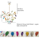 Modern gold agate led wall lamp sconce bedroom colorful gemstone decor