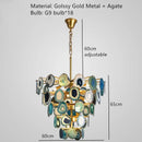 Modern gold agate led wall lamp sconce bedroom colorful gemstone decor