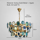 Modern gold agate led wall lamp sconce bedroom colorful gemstone decor