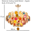 Modern gold agate led wall lamp sconce bedroom colorful gemstone decor