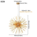 Modern gold aluminum dandelion pendant light for dining room