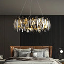 Modern gold amber decorbites crystal ceiling chandelier dining room