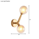 Modern gold amber glass wall light fixture bedroom tree accent