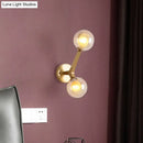 Modern gold amber glass wall light fixture bedroom tree accent