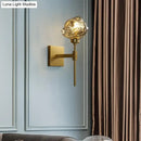 Modern gold amber smoke gray glass wall sconce living room light