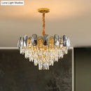 DecorBites™ Modern Crystal Cone Chandelier for Clear Living Room Suspension Lighting