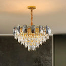 DecorBites™ Modern Crystal Cone Chandelier for Clear Living Room Suspension Lighting
