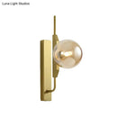 Modern gold and amber glass orb wall light fixture – bedroom 110v-120v
