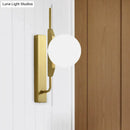 Modern gold and amber glass orb wall light fixture – bedroom 110v-120v