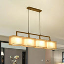 Modern gold and beige fabric island light – kitchen suspension lighting