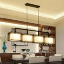 Modern gold and beige fabric island light – kitchen suspension lighting