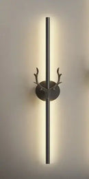 Modern gold and black deer horn led wall lamp bedroom sconce