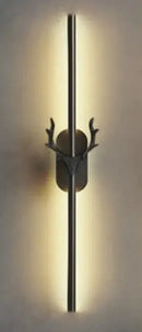 Modern gold and black deer horn led wall lamp bedroom sconce