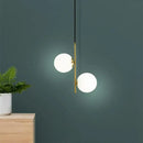 Modern gold and black glass ball led pendant light bedroom hanging lamp