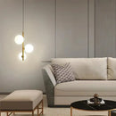Modern gold and black glass ball led pendant light bedroom hanging lamp