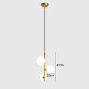 Modern gold and black glass ball led pendant light bedroom hanging lamp