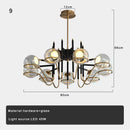 Modern gold and black glass ball pendant light for living room