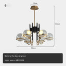 Modern gold and black glass ball pendant light for living room