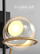 Modern gold and black glass ball pendant light for living room