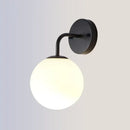 Modern gold and black led glass ball wall lights for bedroom