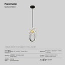 Modern gold and black led glass wall lamp bedroom pendant light