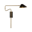 Modern gold and black led wall lamp bedroom adjustable rocker arm