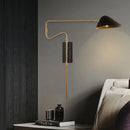 Modern gold and black led wall lamp bedroom adjustable rocker arm