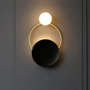 Modern gold and black orb wall lamp for living rooms
