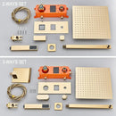 Modern gold and black shower faucet set bathroom rainfall display