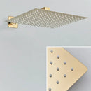 Modern gold and black shower faucet set bathroom rainfall display
