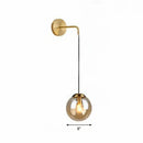 DecorBites™ Sleek Glass Spherical Wall Sconce Light - Stylish Single Bulb Wall Hanging Lighting for Living Room
