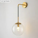 DecorBites™ Sleek Glass Spherical Wall Sconce Light - Stylish Single Bulb Wall Hanging Lighting for Living Room