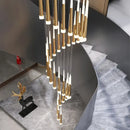 Modern gold and black stair chandelier living room pendant light