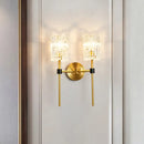 Modern gold and black wall sconce – living room crystal wall light