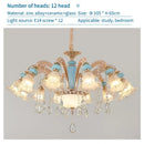 Modern gold and blue duplex ceramic crystal pendant lamp living room