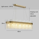 Modern gold and blue glass chandelier dining room lighting solution