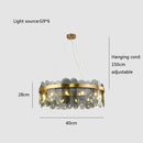 Modern gold and blue glass chandelier dining room lighting solution