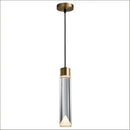 Modern gold and clear crystal copper pendant light for dining room