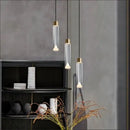 Modern gold and clear crystal copper pendant light for dining room