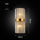 Modern gold and clear crystal led wall sconce bedroom light