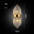 Modern gold and clear crystal led wall sconce bedroom light