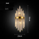 Modern gold and clear crystal led wall sconce bedroom light
