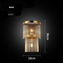 Modern gold and clear crystal led wall sconce bedroom light