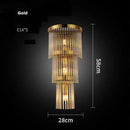 Modern gold and clear crystal led wall sconce bedroom light