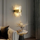 Modern gold and clear crystal led wall sconce bedroom light