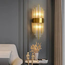 Modern gold and clear crystal led wall sconce bedroom light